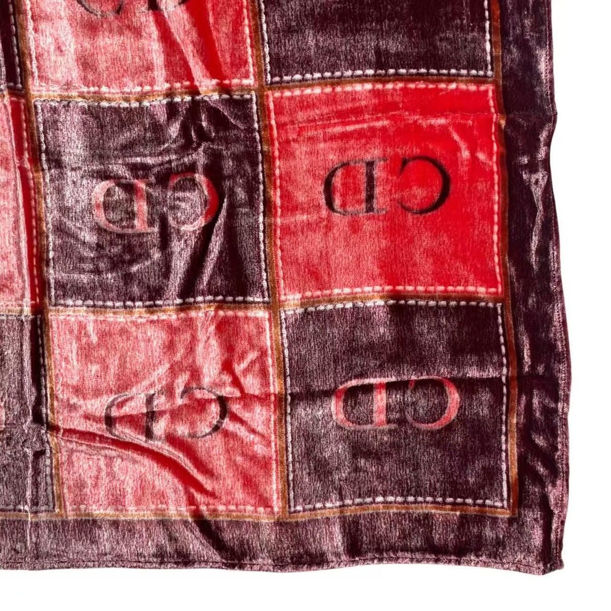 Dior Scarf CD Logo Velour Red — view 5
