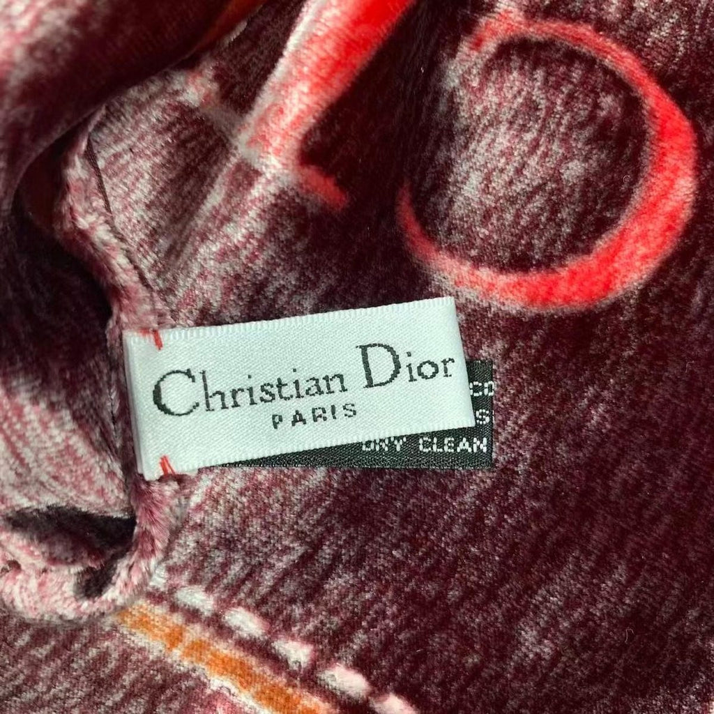Dior Scarf CD Logo Velour Red — view 6