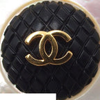 Chanel Earrings CC Logo Gold Black White Metal Shell Plastic — view 3