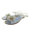 Chanel Camellia CC Logo Sandals Strap 35 Blue