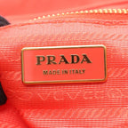 Prada Tote Tessuto Orange Nylon Patent Triangle Logo Ribbon — view 4