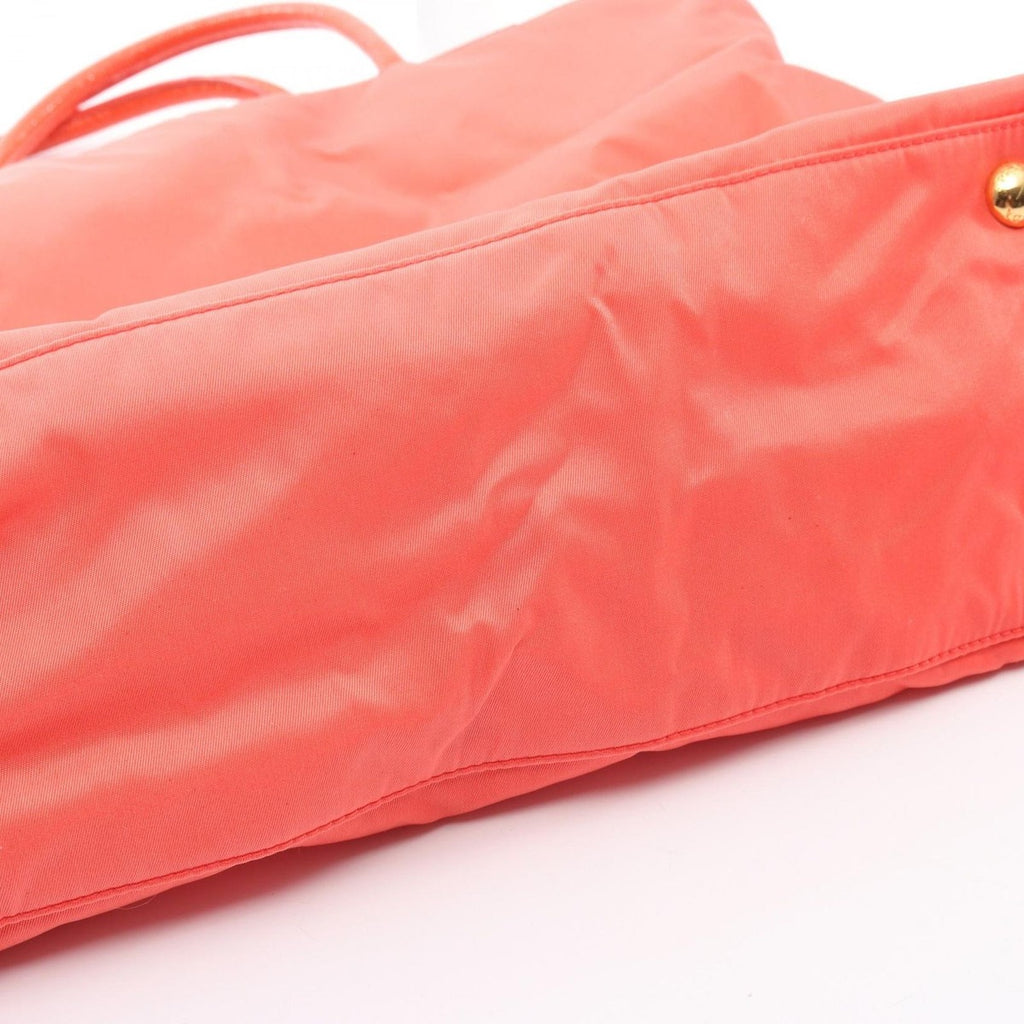 Prada Tote Tessuto Orange Nylon Patent Triangle Logo Ribbon — view 7
