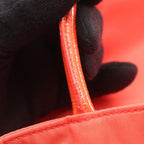 Prada Tote Tessuto Orange Nylon Patent Triangle Logo Ribbon — view 9