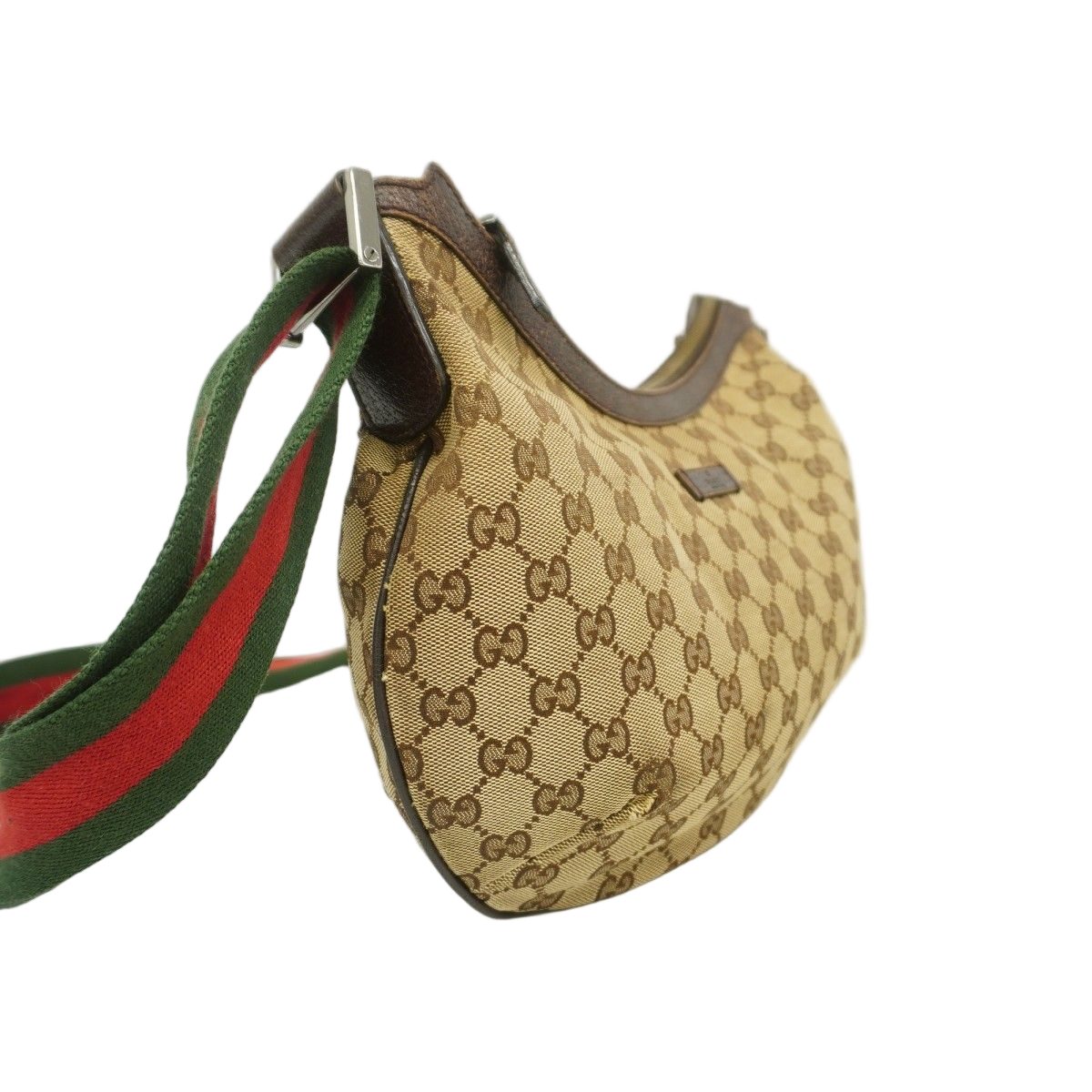 Gucci Shoulder Bag GG Canvas Sherry Line Brown Silver — view 2