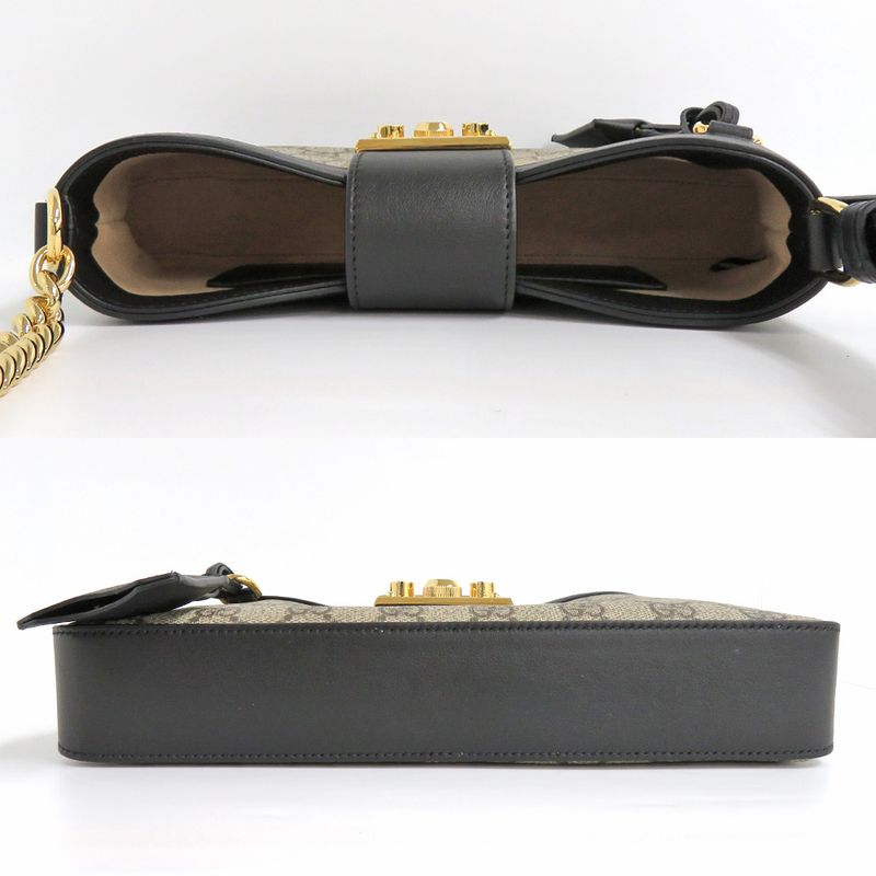 Gucci Padlock Small Shoulder Bag Black GG Supreme Canvas — view 5