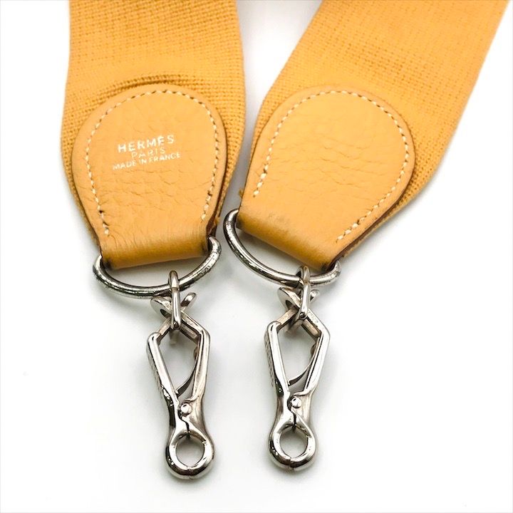 Hermes Shoulder Strap Evelyne Canvas Leather Yellow — view 2
