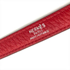 Hermes Kelly Bolide Leather Silver Shoulder Strap Red — view 7
