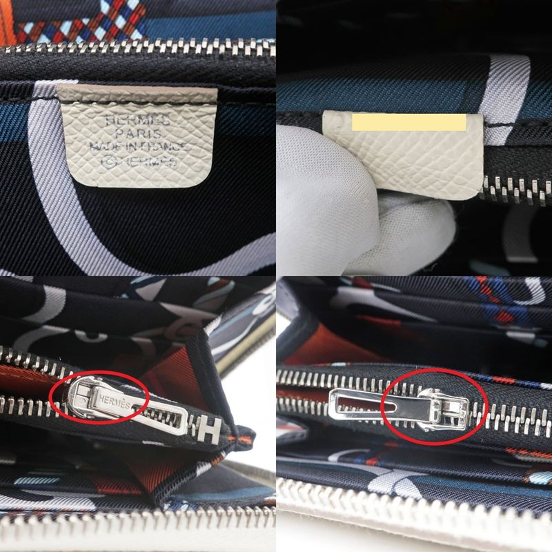 Hermes Azap Long Silk-in Epson Cles Silver Hardware Ivory-lea — view 8