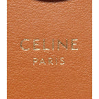 Celine Chain Shoulder Bag Crossbody Mobile Pouch Shiny Calfskin Brown — view 6