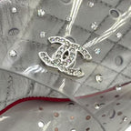 Chanel Sandals Clear Strap Rhinestone CC Logo — view 8