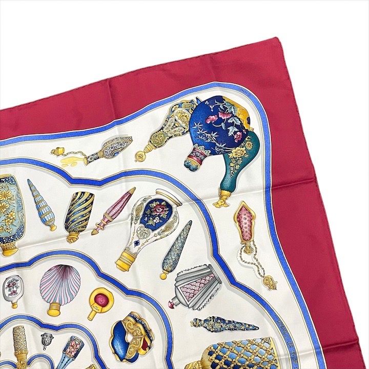 Hermes Carre 90 Large Scarf Shawl Silk Perfume Pattern — view 5
