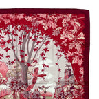 Hermes Carre 90 New England Garden Red Scarf 100% Silk — view 4