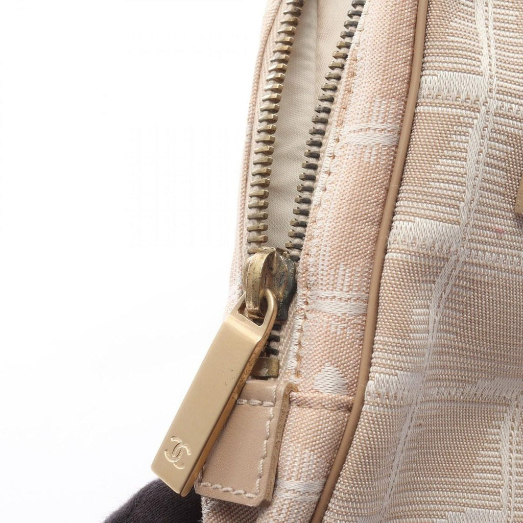 Chanel Shoulder Bag New Travel Line Beige Leather New — view 9