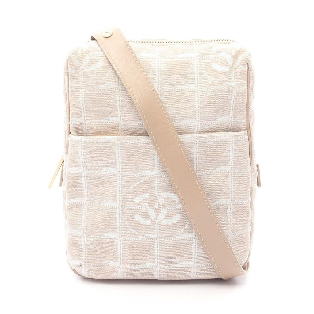 Chanel Shoulder Bag New Travel Line Beige Leather New