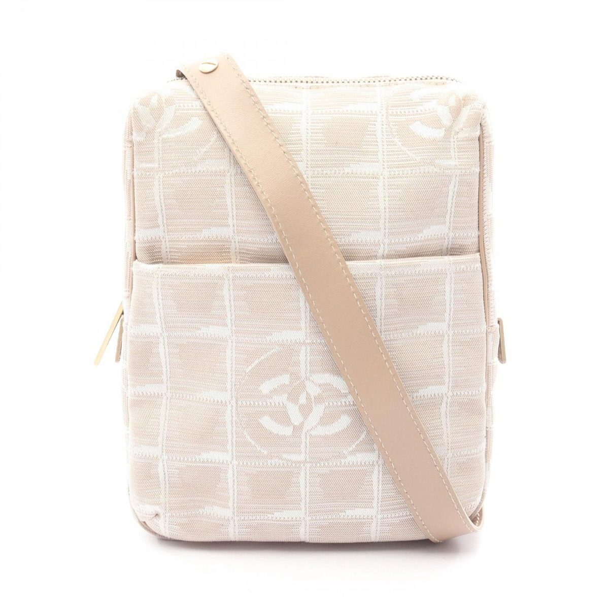 Chanel Shoulder Bag New Travel Line Beige Leather New