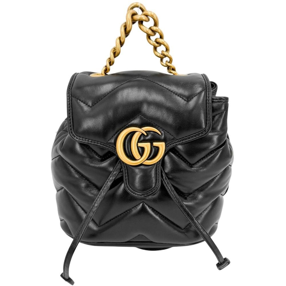 Gucci GG Marmont Quilted Backpack Leather Black