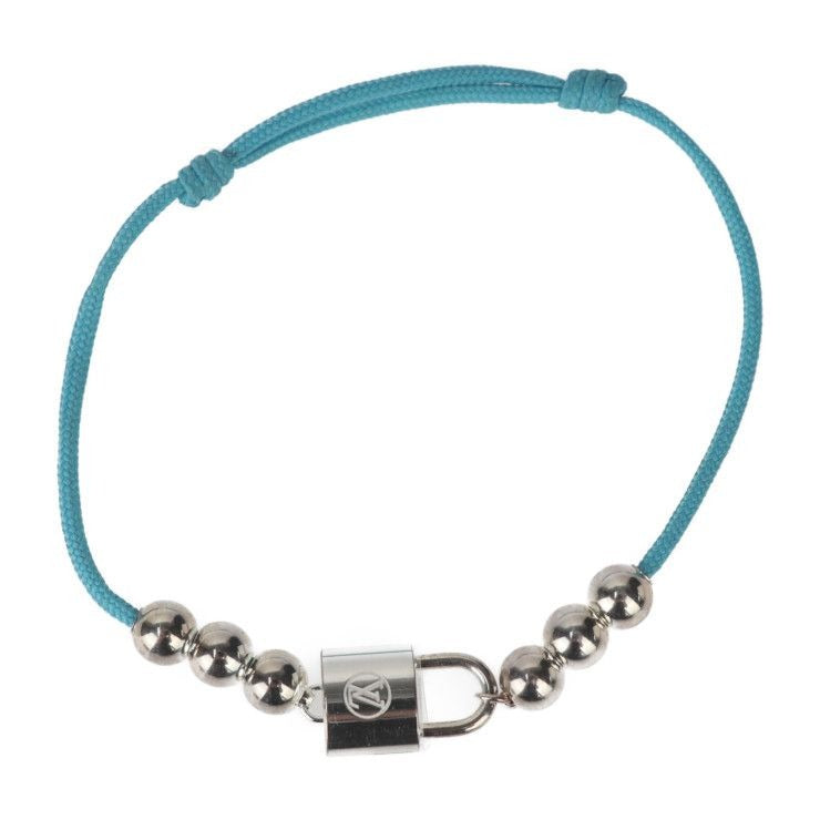 Louis Vuitton Lockit Beaded Bracelet Recycled Polyester And AG 925 Blue — view 2
