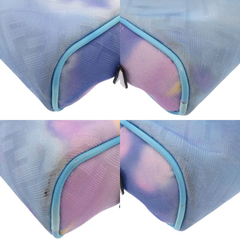 Fendi Zucca Pattern Marble FF Logo Pouch 7 N0116 Fabric Light Blue Second Bag — view 3