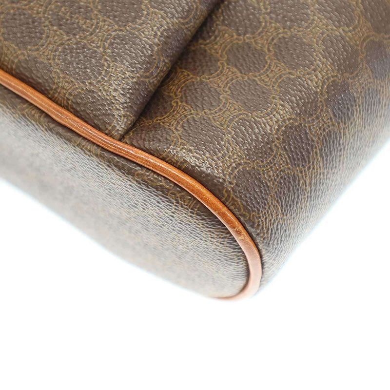 Celine Vintage Macadam Shoulder Bag Brown — view 7