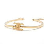 Celine Bracelet Bangle Cuff Gold Articulated Triomphe — view 2