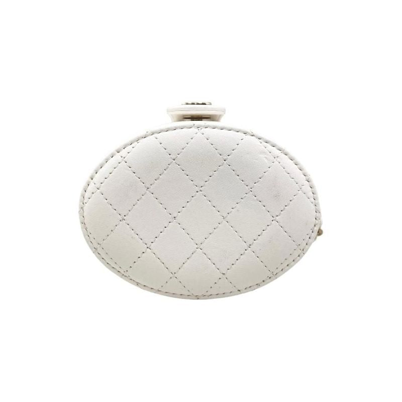 Chanel Shoulder Bag Vanity Mini Quilted Lambskin Chain White — view 5