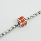 Hermes Meri Melo Necklace Buffalo Horn Metal Silver H Cube — view 5