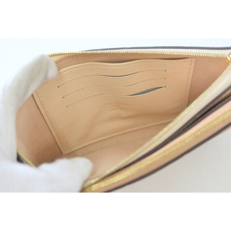 Louis Vuitton Pochette Double Zip Shoulder Bag Monogram Empreinte Beige — view 4
