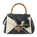 Gucci Queen Margaret Top Handle Handbag Calfleather Black Ivory
