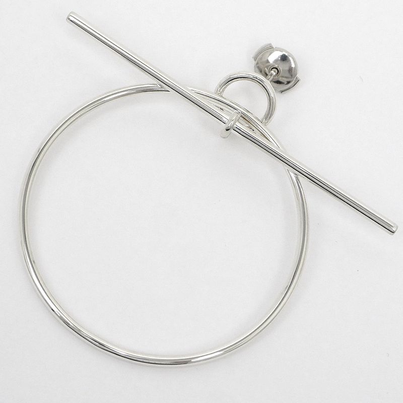 Hermes Earrings Loop MM Pair AG 925 SV Silver Jewelry Accessories Small — view 7