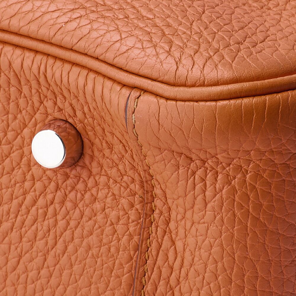 Hermes Lindy 34 Shoulder Bag Taurillon Clemence Orange Poppy — view 8