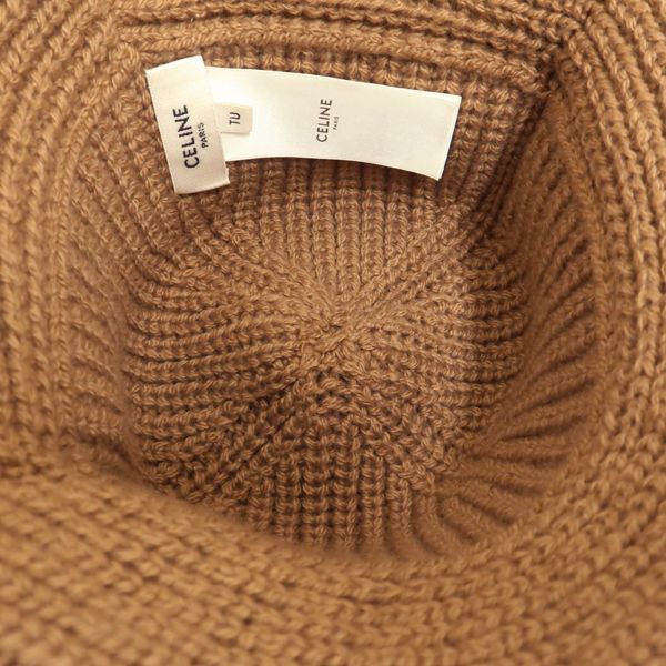 Celine Triomphe Crochet Bucket Hat 2 A80 T384 D Camel Beige Cashmere — view 7