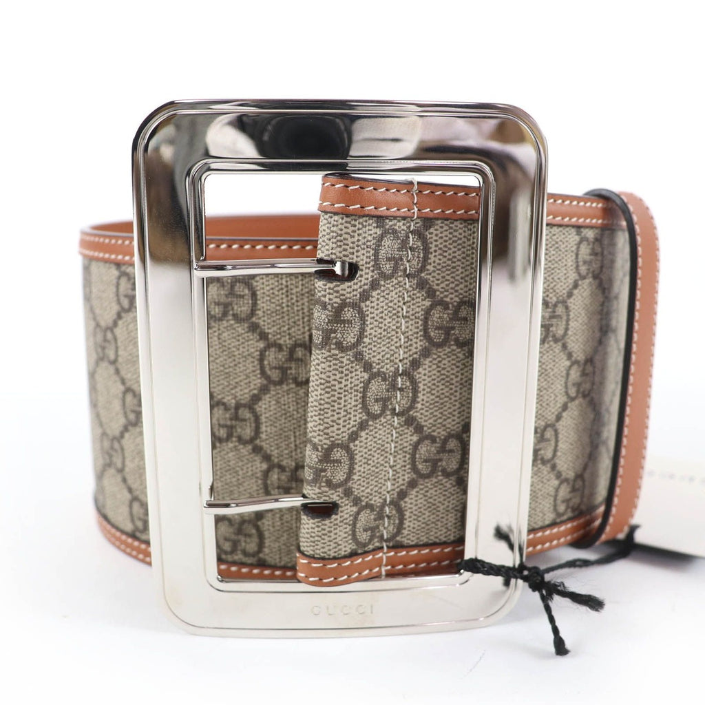 Gucci GG Supreme Wide Belt Brown