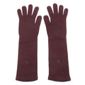 Chanel Gloves Cashmere CC Logo Knit Long Dark Brown