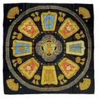 Hermes Scarf Silk Carre 90 Poste Et Cavalerie Saber Bag Black