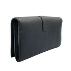 Saint Laurent YSL Line Large Flap Leather Black Wallet Gold — view 2