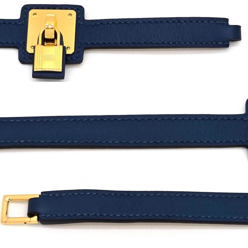 Hermes Auchelie Dubretour Leather Bracelet Double Winding T2 155 cm — view 5