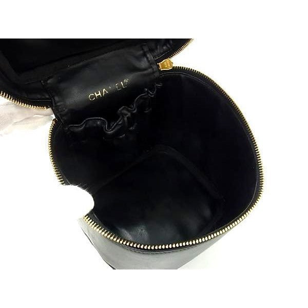 Chanel Vanity Bag Bicolore Black Leather Quilted — view 8