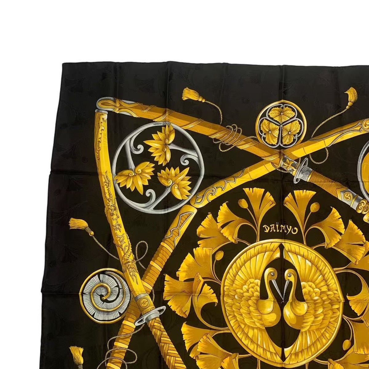 Hermes Scarf Silk Carre 90 Daimyo Princes du Soleil Levant Prince — view 2