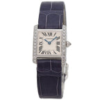 Cartier Tank Francaise SM Side Diamond Watch 18K White Gold Leather