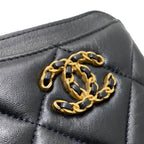 Chanel 19 Coin Case Card Purse Ap2086 Quilted Black Gold Chanel 19 — view 6