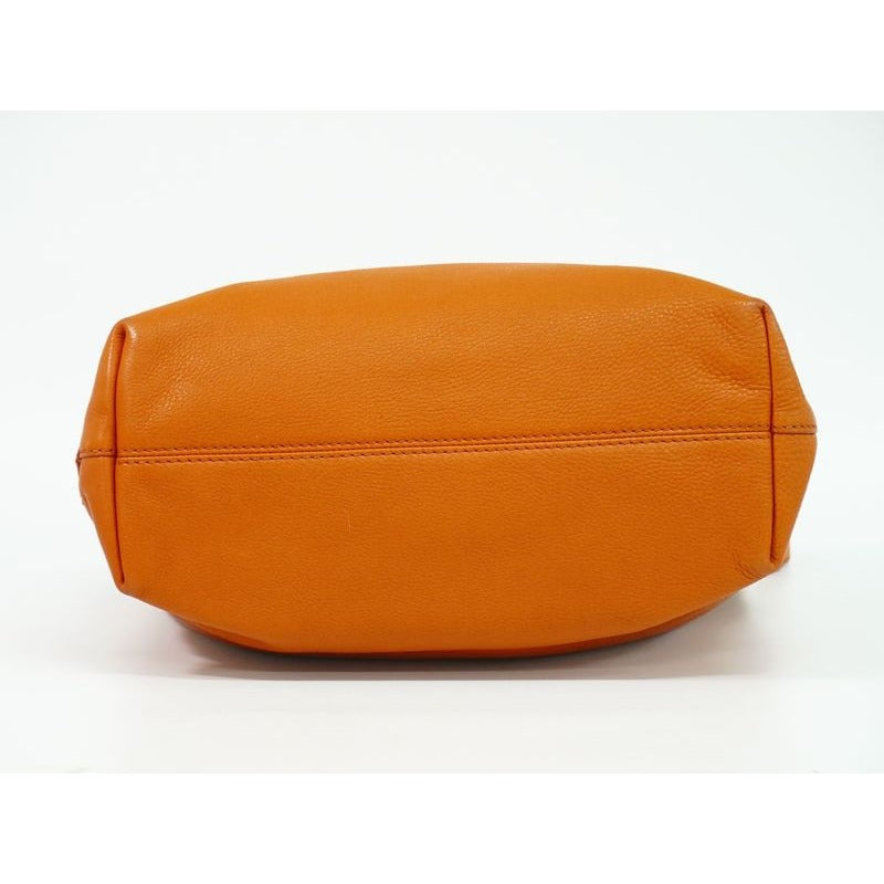 Prada Leather 2-Way Tote Handbag Orange Bag — view 3