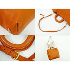 Prada Leather 2-Way Tote Handbag Orange Bag — view 6