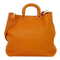 Prada Leather 2-Way Tote Handbag Orange Bag