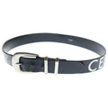 Celine Logo Print Leather Western Belt Black