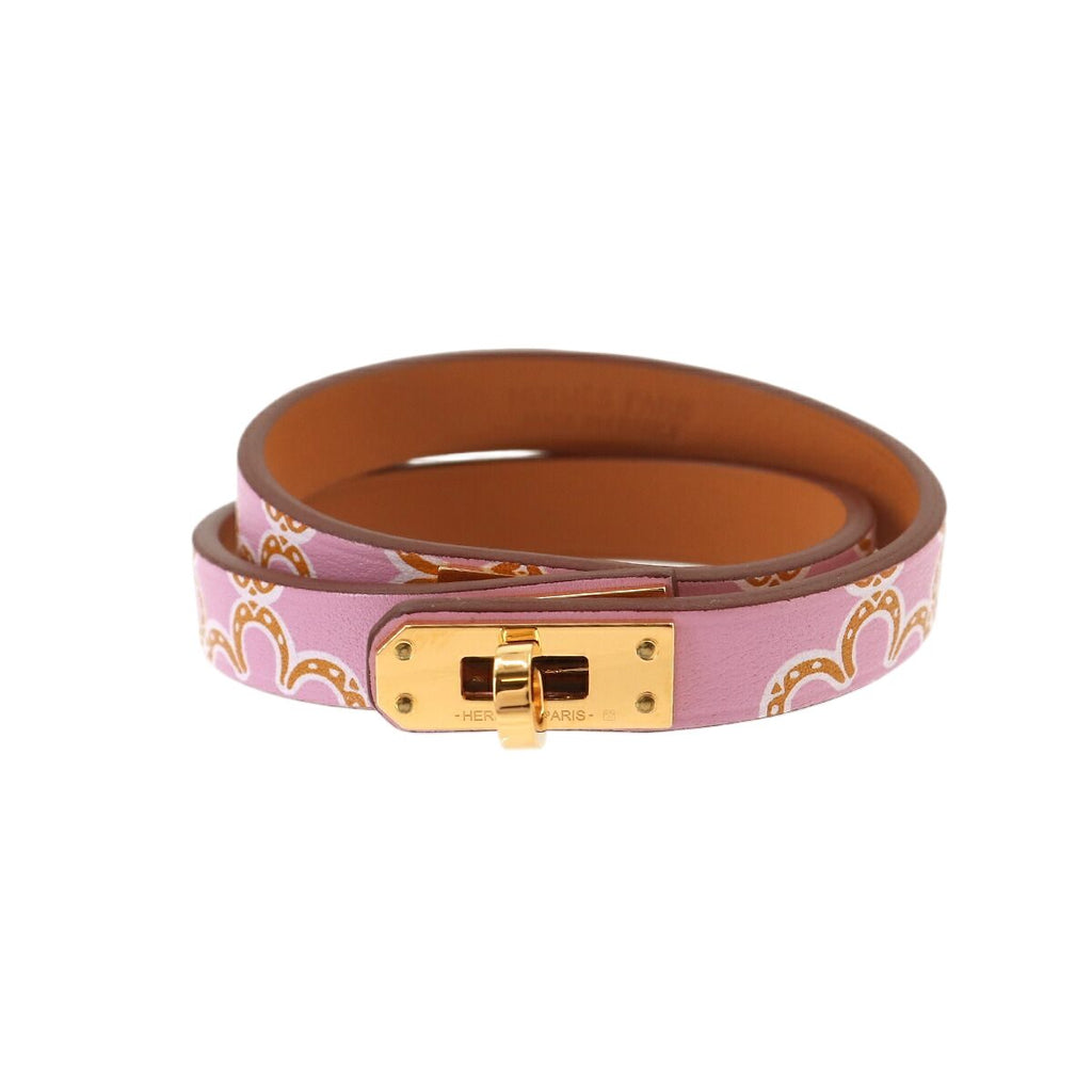 Hermes Mini Kelly Lucky Daisy Double Tour Bracelet Swift Mauve Sylvestre