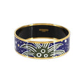 Hermes Enamel GM Bangle Bracelet Blue Gold Email GM