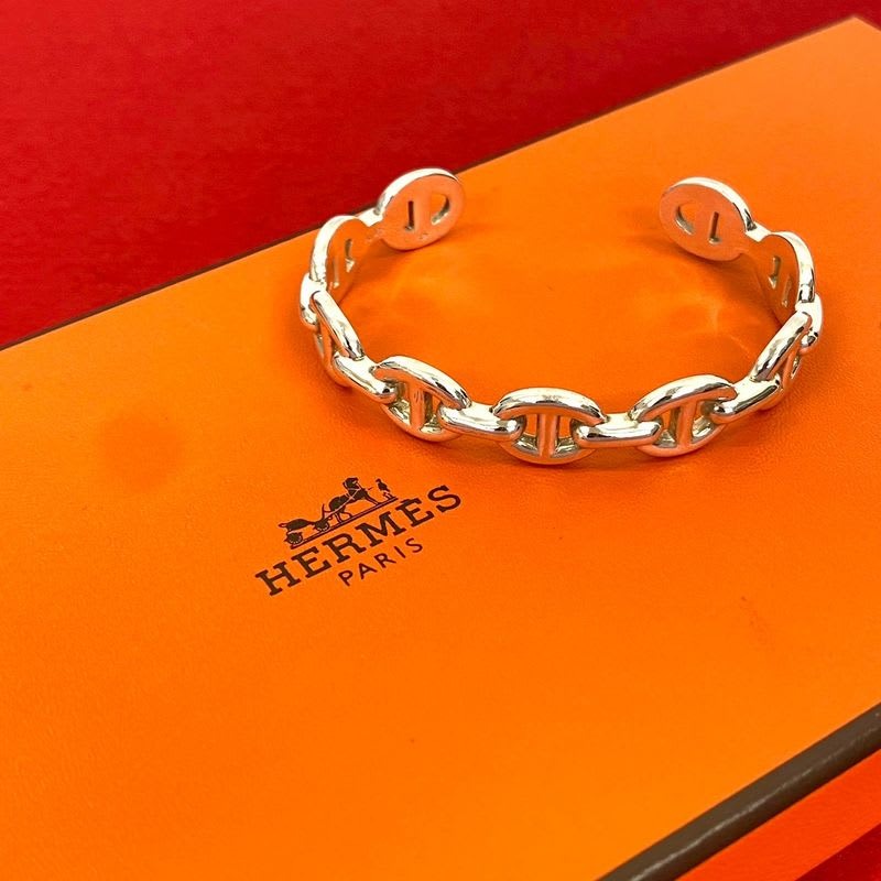 Hermes Chaine D'ancre Bangle Silver 925 Bracelet Accessory 34216