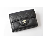 Chanel Coin Case Mini Wallet Compact Trifold Caviar — view 2