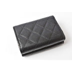 Chanel Coin Case Mini Wallet Compact Trifold Caviar — view 3