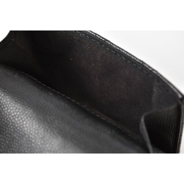Chanel Coin Case Mini Wallet Compact Trifold Caviar — view 4